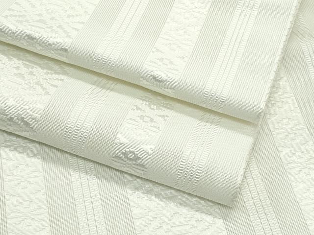 平和屋着物＊夏物　八寸名古屋帯　博多織　紗献上　生成り色　CABJ8951rv
