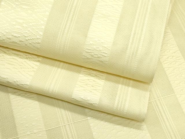 平和屋着物＊夏物　八寸名古屋帯　博多織　紗献上　淡黄色　CABJ8962rv