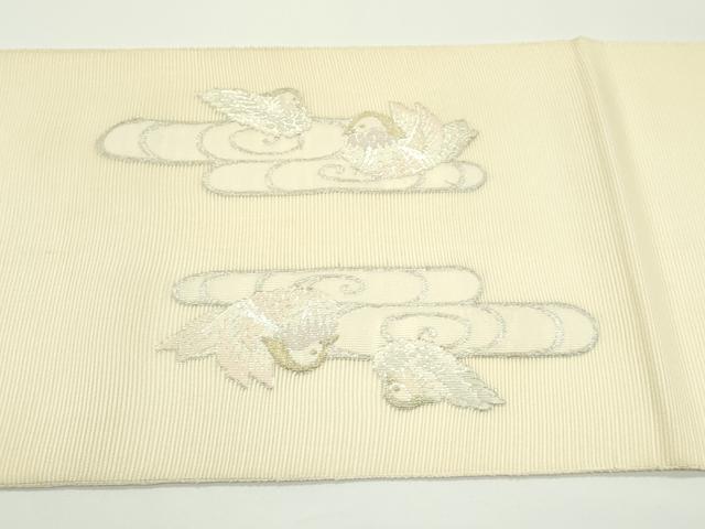平和屋着物＊夏物　太鼓柄袋帯　絽綴れ　光琳水　鴛鴦　金銀糸　正絹　逸品　CABJ8966rv
