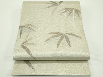 平和屋着物＊夏物　六通柄袋帯　枝葉文　金糸　正絹　逸品　CABJ8967rv