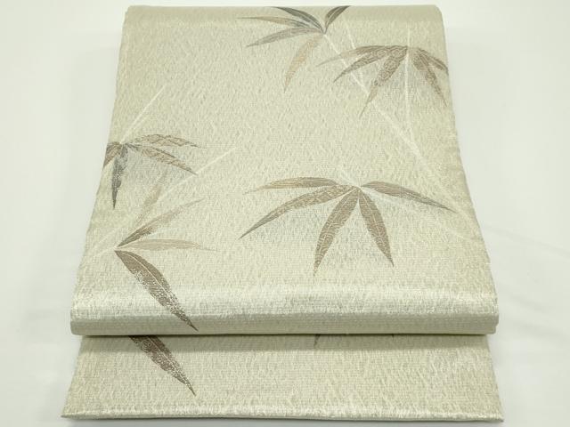 平和屋着物＊夏物　六通柄袋帯　枝葉文　金糸　正絹　逸品　CABJ8967rv
