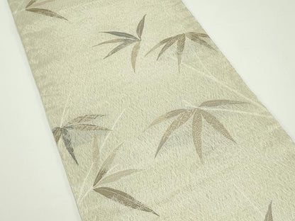 平和屋着物＊夏物　六通柄袋帯　枝葉文　金糸　正絹　逸品　CABJ8967rv