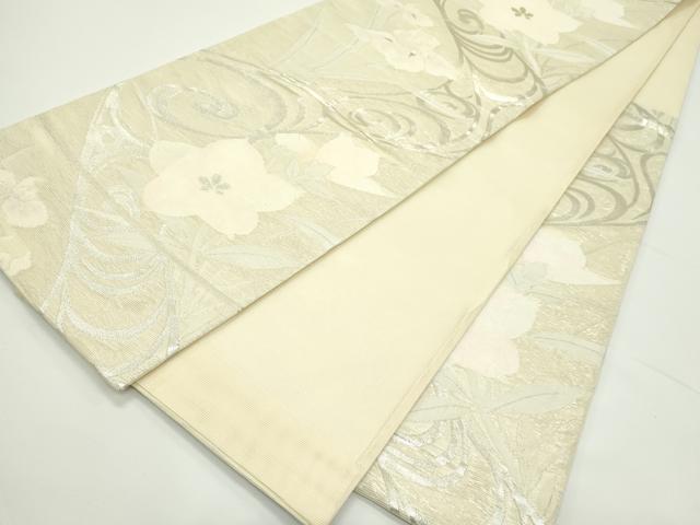 平和屋着物＊夏物　六通柄袋帯　杜若　桔梗　銀糸　正絹　逸品　CABJ8971rv