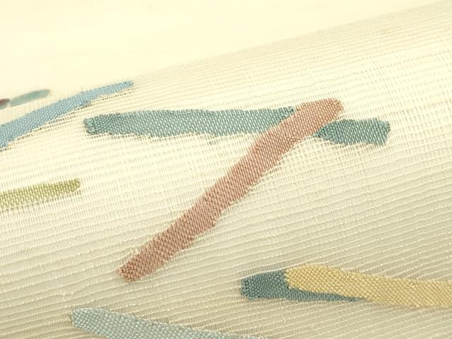 平和屋着物＊夏物　太鼓柄袋帯　すくい織　箔散らし　正絹　逸品　CABJ8973rv