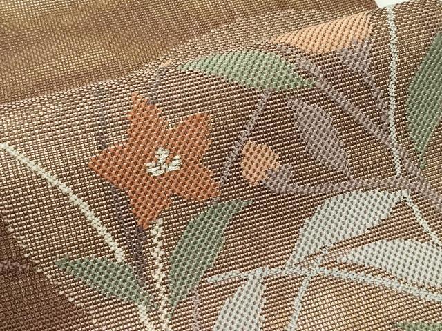 平和屋着物＊夏物　太鼓柄袋帯　流水桔梗文　銀糸　正絹　逸品　CABJ8974rv