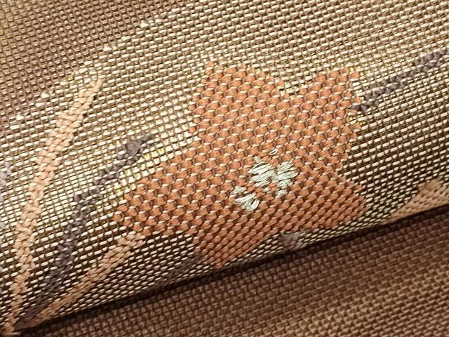 平和屋着物＊夏物　太鼓柄袋帯　流水桔梗文　銀糸　正絹　逸品　CABJ8974rv