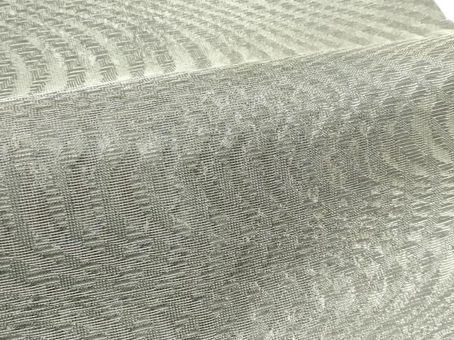 平和屋着物＊夏物　六通柄袋帯　流水文　銀通し地　正絹　逸品　CABJ8975rv
