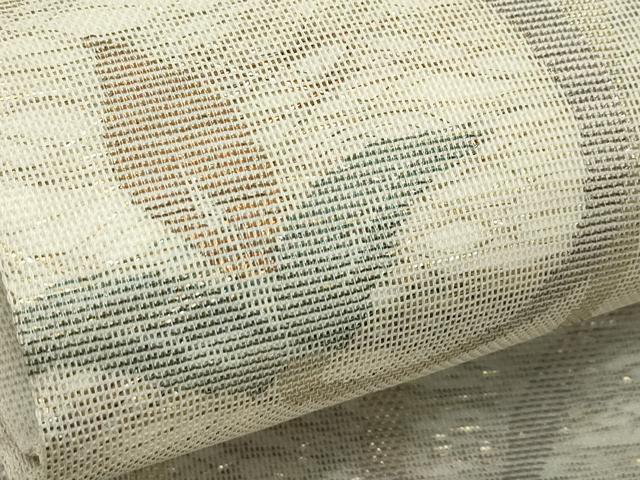 平和屋着物＊夏物　六通柄袋帯　草花文　金糸　正絹　逸品　CABJ8977rv