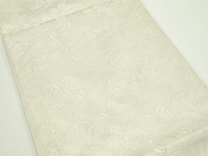 平和屋着物＊夏物　六通柄袋帯　萩芝草文　銀糸　正絹　逸品　CABJ8980rv