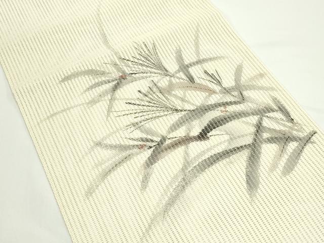 平和屋着物＊夏物　八寸名古屋帯　作家物　手描き　草木文　CABJ8984rv