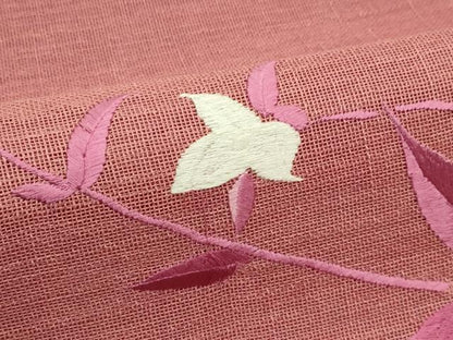 平和屋着物＊夏物　八寸名古屋帯　総刺繍　枝花文　CABJ8985rv