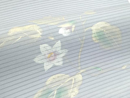 平和屋着物＊夏物　絽塩瀬　九寸開き名古屋帯　手描き　草花文　金銀彩　正絹　逸品　CABJ8988rv