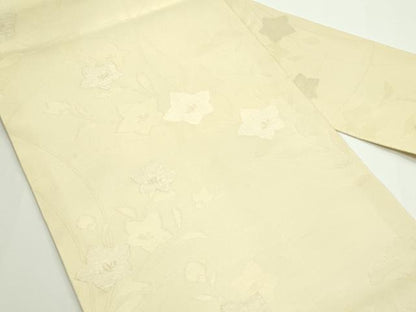 平和屋着物＊夏物　九寸名古屋帯　桔梗　銀糸　正絹　逸品　CABJ8990rv