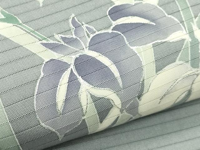 平和屋着物＊夏物　絽塩瀬　九寸名古屋帯　杜若　銀彩　正絹　逸品　CABJ8991rv