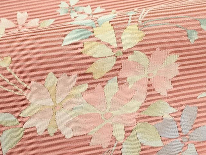平和屋着物＊夏物　八寸名古屋帯　絽綴れ　草花文　正絹　逸品　CABJ9001rv