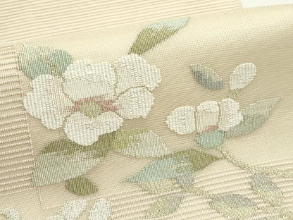 平和屋着物＊夏物　八寸名古屋帯　絽綴れ　枝花文　金銀糸　正絹　逸品　CABJ9002rv