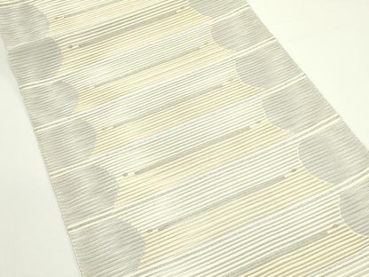 平和屋着物＊夏物　八寸名古屋帯　絽綴れ　横段文　金銀糸　正絹　逸品　CABJ9003rv