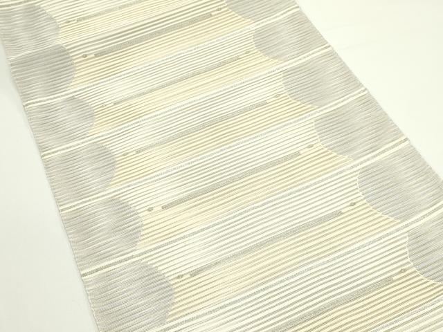 平和屋着物＊夏物　八寸名古屋帯　絽綴れ　横段文　金銀糸　正絹　逸品　CABJ9003rv