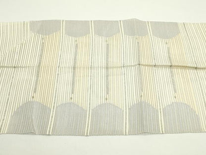 平和屋着物＊夏物　八寸名古屋帯　絽綴れ　横段文　金銀糸　正絹　逸品　CABJ9003rv