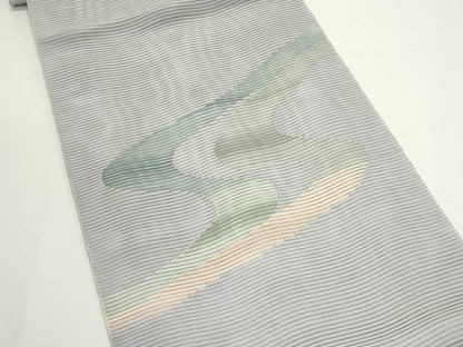 平和屋着物＊夏物　八寸名古屋帯　絽綴れ　流水文　正絹　逸品　CABJ9006rv