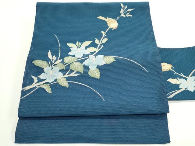 平和屋着物＊夏物　八寸名古屋帯　絽綴れ　花鳥文　金銀糸　正絹　逸品　CABJ9009rv
