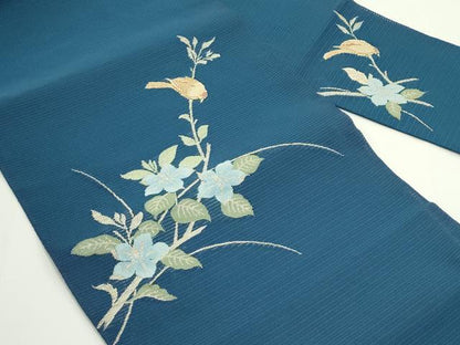 平和屋着物＊夏物　八寸名古屋帯　絽綴れ　花鳥文　金銀糸　正絹　逸品　CABJ9009rv