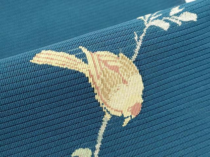 平和屋着物＊夏物　八寸名古屋帯　絽綴れ　花鳥文　金銀糸　正絹　逸品　CABJ9009rv