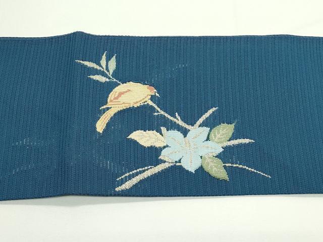 平和屋着物＊夏物　八寸名古屋帯　絽綴れ　花鳥文　金銀糸　正絹　逸品　CABJ9009rv