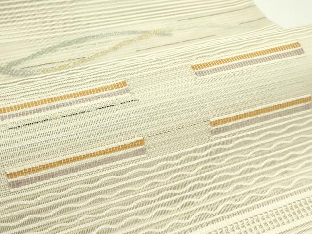 平和屋着物＊夏物　八寸名古屋帯　絽綴れ　横段文　金銀糸　正絹　逸品　CABJ9010rv