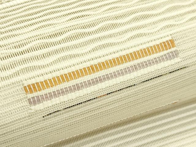 平和屋着物＊夏物　八寸名古屋帯　絽綴れ　横段文　金銀糸　正絹　逸品　CABJ9010rv
