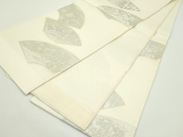 平和屋着物＊夏物　松尾光琳　六通柄袋帯　地紙秋草文　銀糸　正絹　逸品　未使用　CABJ9013rv