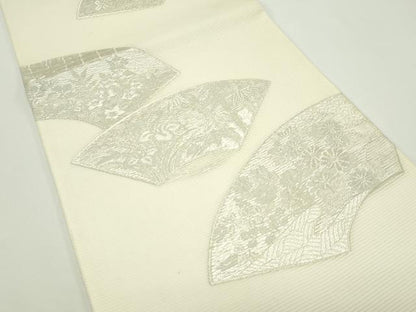 平和屋着物＊夏物　松尾光琳　六通柄袋帯　地紙秋草文　銀糸　正絹　逸品　未使用　CABJ9013rv