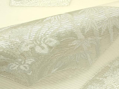 平和屋着物＊夏物　松尾光琳　六通柄袋帯　地紙秋草文　銀糸　正絹　逸品　未使用　CABJ9013rv