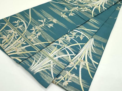 平和屋着物＊夏物　丸帯　引き抜き帯　杜若　金銀糸　正絹　逸品　CABJ9015rv
