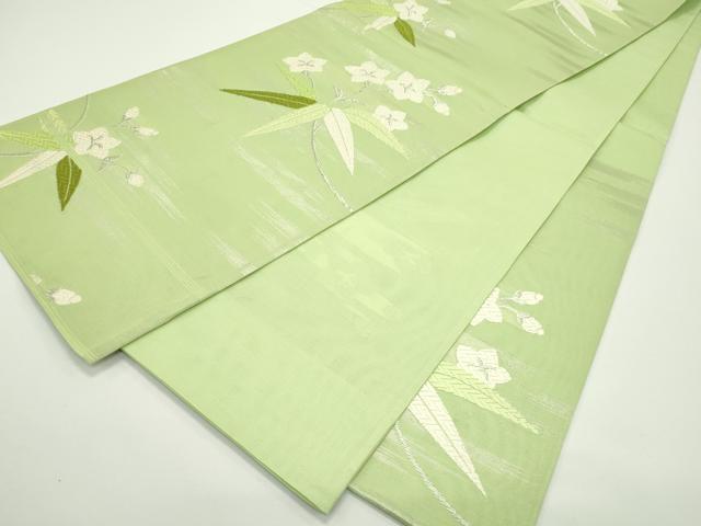 平和屋着物＊夏物　六通柄袋帯　唐織　枝花文　銀糸　正絹　逸品　CABJ9019rv