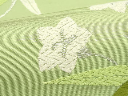 平和屋着物＊夏物　六通柄袋帯　唐織　枝花文　銀糸　正絹　逸品　CABJ9019rv