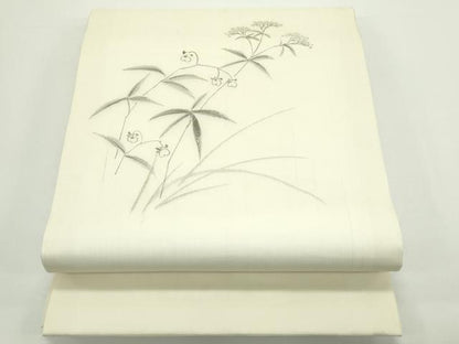 平和屋着物＊夏物　九寸開き名古屋帯　作家物　手描き　草花文　正絹　逸品　未使用　CABJ9029rv