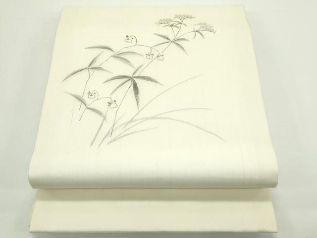 平和屋着物＊夏物　九寸開き名古屋帯　作家物　手描き　草花文　正絹　逸品　未使用　CABJ9029rv