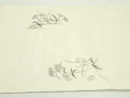 平和屋着物＊夏物　九寸開き名古屋帯　作家物　手描き　草花文　正絹　逸品　未使用　CABJ9029rv