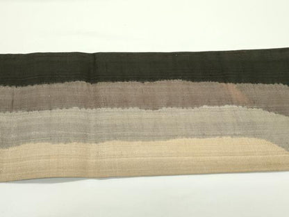 平和屋着物＊夏物　九寸名古屋帯　生紬　絞り　流水文　正絹　逸品　CABJ9032rv