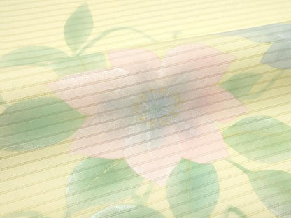 平和屋着物＊夏物　絽塩瀬　九寸名古屋帯　作家物　草花文　金銀彩　正絹　逸品　CABJ9034rv