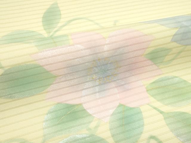 平和屋着物＊夏物　絽塩瀬　九寸名古屋帯　作家物　草花文　金銀彩　正絹　逸品　CABJ9034rv