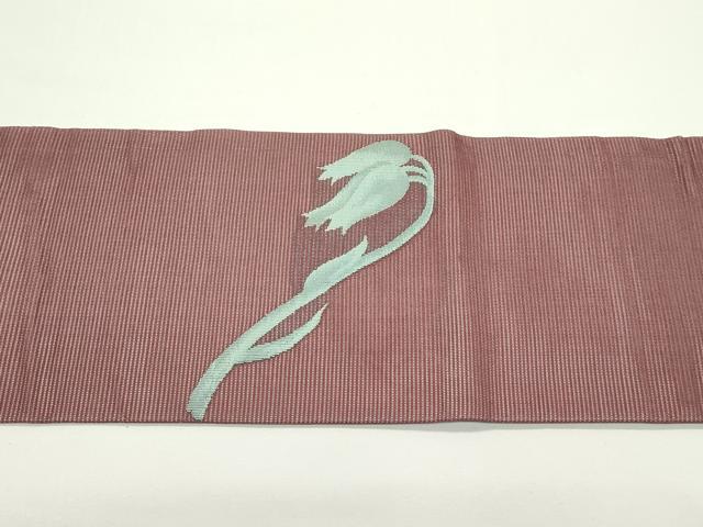 平和屋着物＊夏物　九寸名古屋帯　草花文　正絹　逸品　CABJ9035rv
