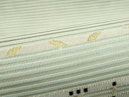 平和屋着物＊夏物　八寸名古屋帯　絽綴れ　横段文　金銀糸　正絹　逸品　CABJ9038rv