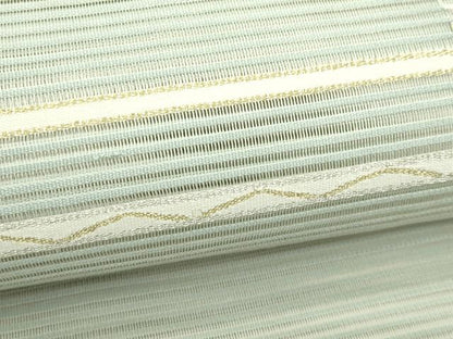 平和屋着物＊夏物　八寸名古屋帯　絽綴れ　横段文　金銀糸　正絹　逸品　CABJ9038rv