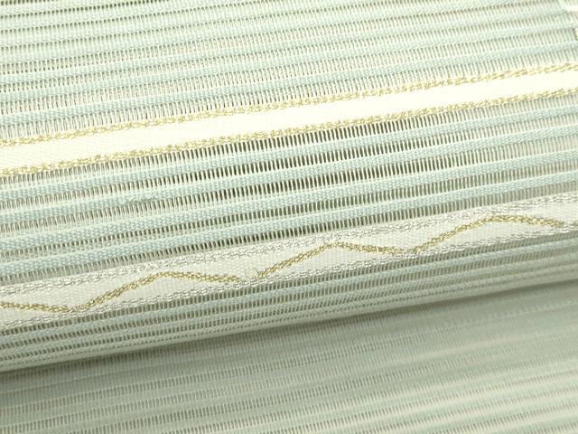 平和屋着物＊夏物　八寸名古屋帯　絽綴れ　横段文　金銀糸　正絹　逸品　CABJ9038rv