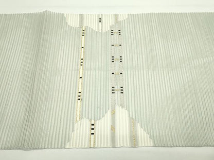 平和屋着物＊夏物　八寸名古屋帯　絽綴れ　横段文　金銀糸　正絹　逸品　CABJ9038rv