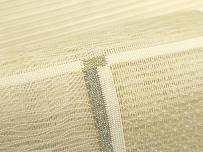 平和屋着物＊夏物　八寸名古屋帯　絽綴れ　幾何学文様　金銀糸　正絹　逸品　CABJ9040rv