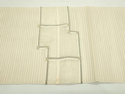 平和屋着物＊夏物　八寸名古屋帯　絽綴れ　幾何学文様　金銀糸　正絹　逸品　CABJ9040rv