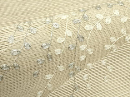 平和屋着物＊夏物　八寸名古屋帯　絽綴れ　駒刺繍　萩　銀糸　正絹　逸品　CABJ9042rv